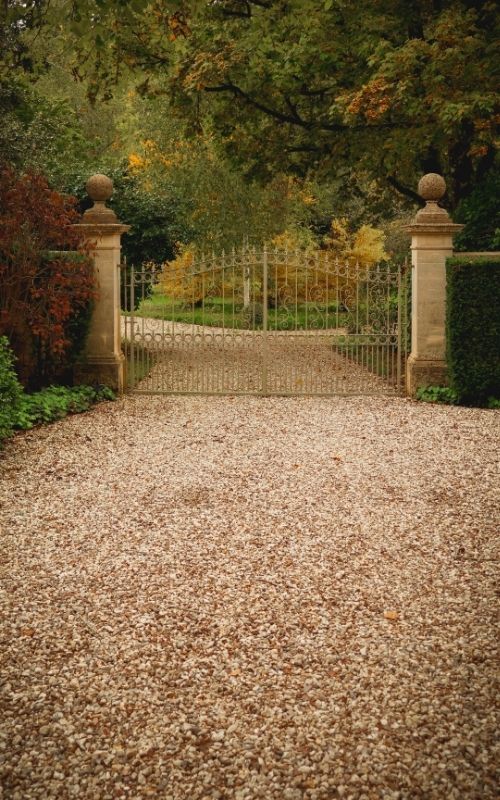 Stone driveway in countyrside