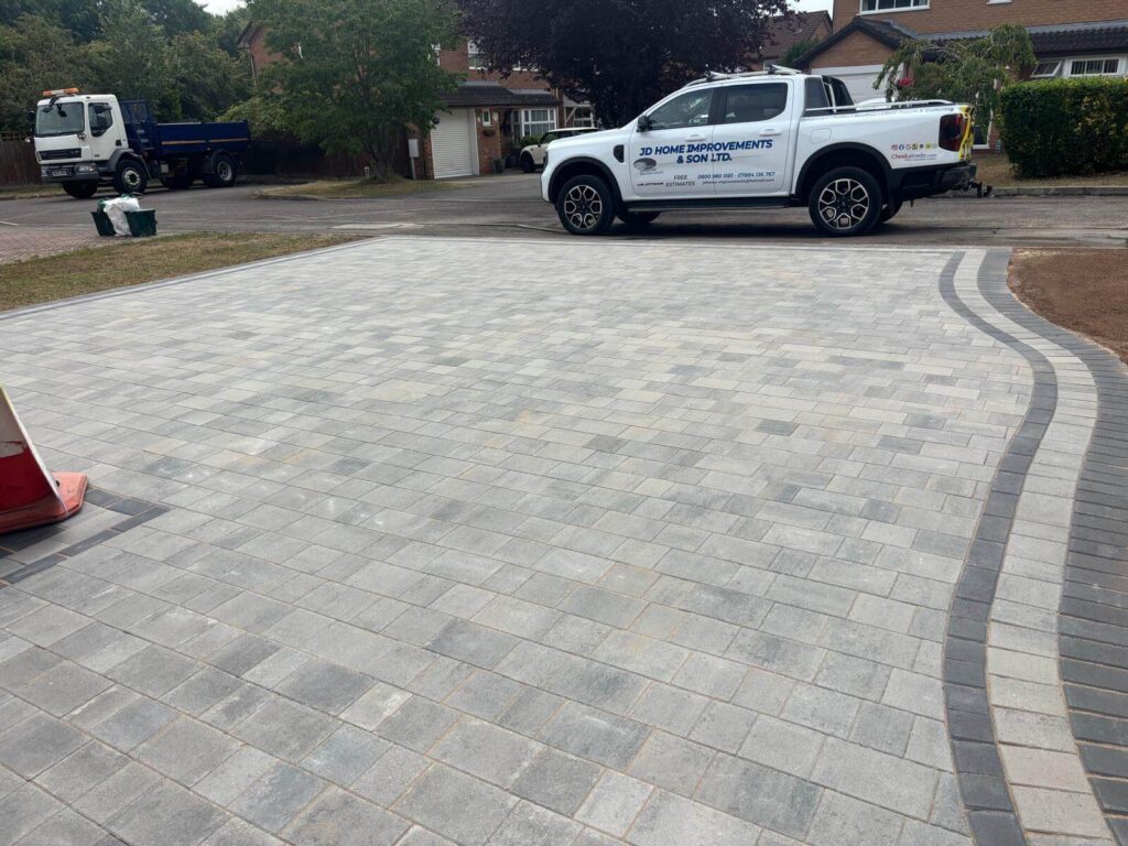 jd truck next to new patio