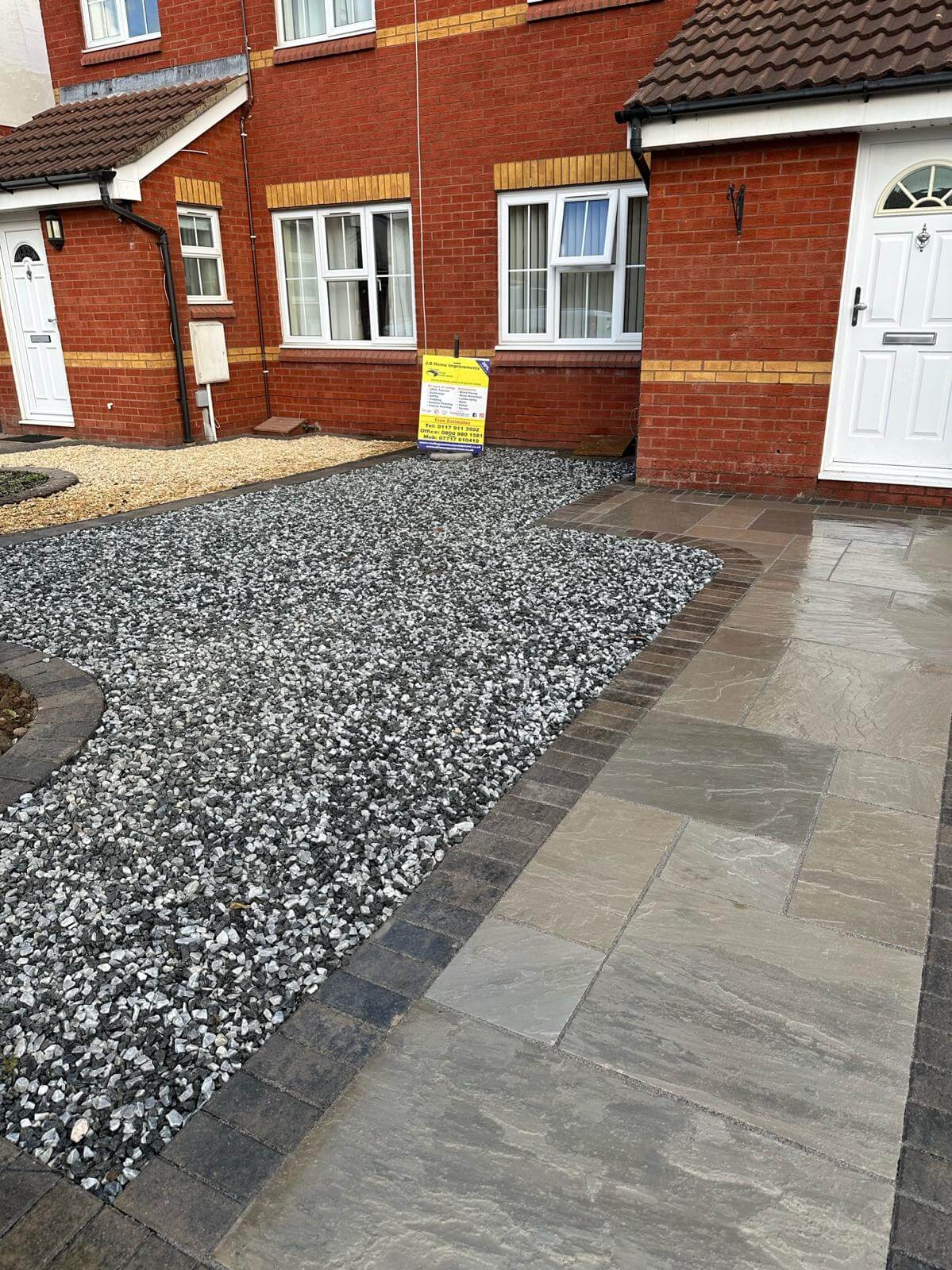 resin driveway with stone with pathway